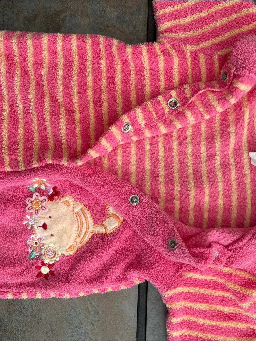 Vintage 90s Carter's Pink Striped & Solid Footed One-Piece Sleeper